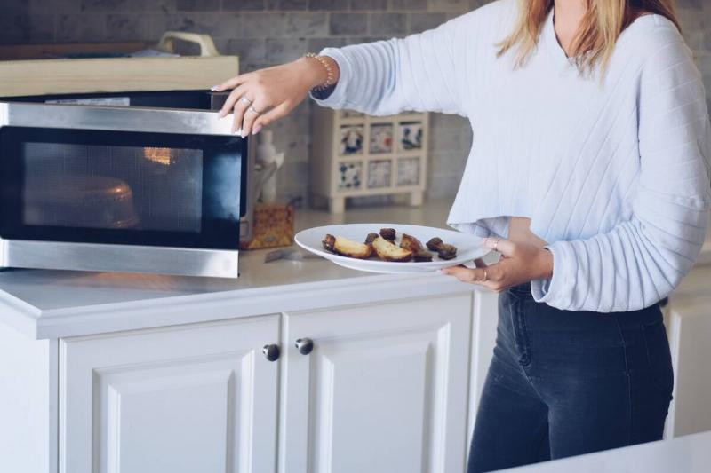 Reheating leftovers in the microwave.