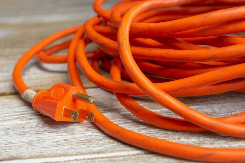 Three-pronged extension cord.