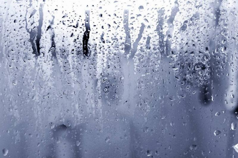 Humidity on a window.
