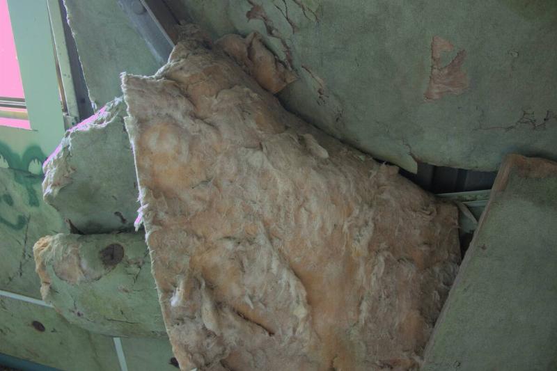 An asbestos-filled wall in the New Concord Air Force Base.