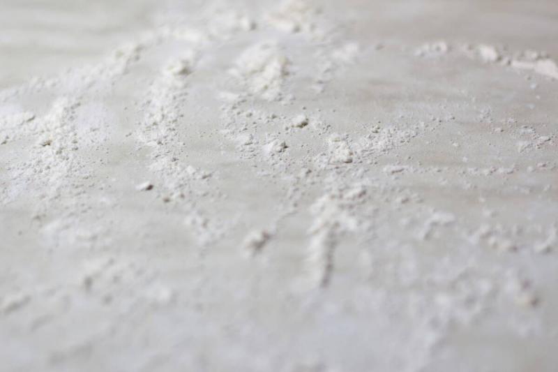 Baking soda on the floor.