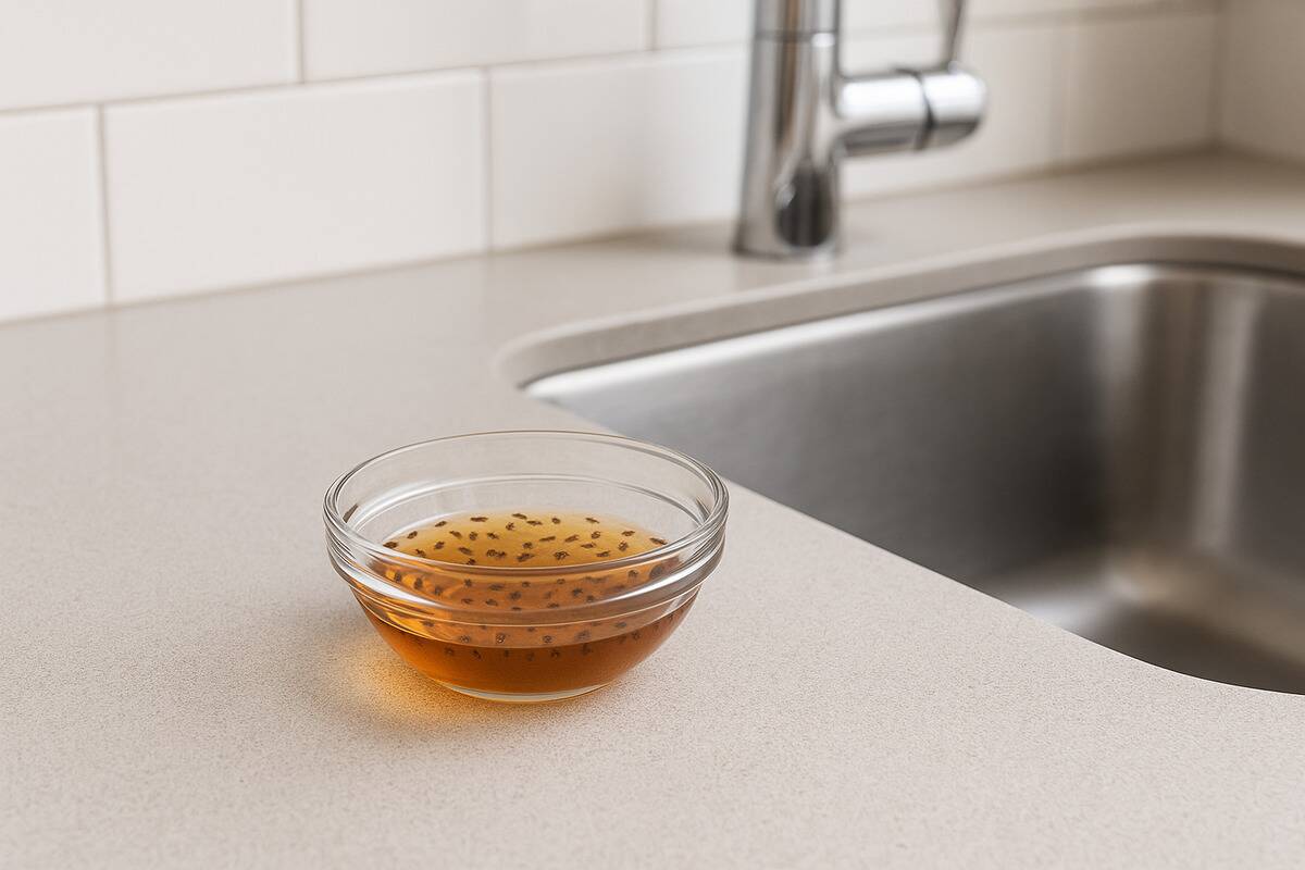 Fruit flies in the trap.