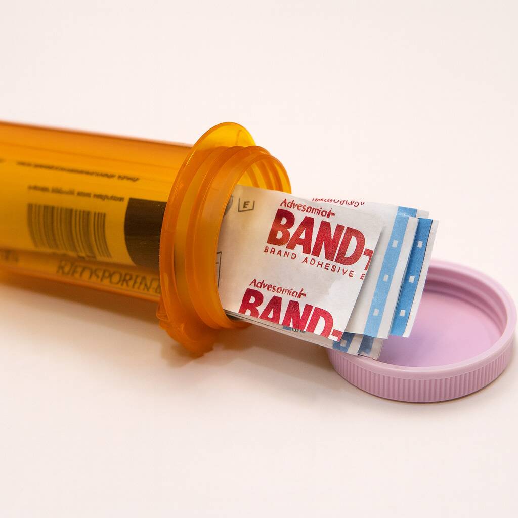 A mini first aid kit in a pill bottle.