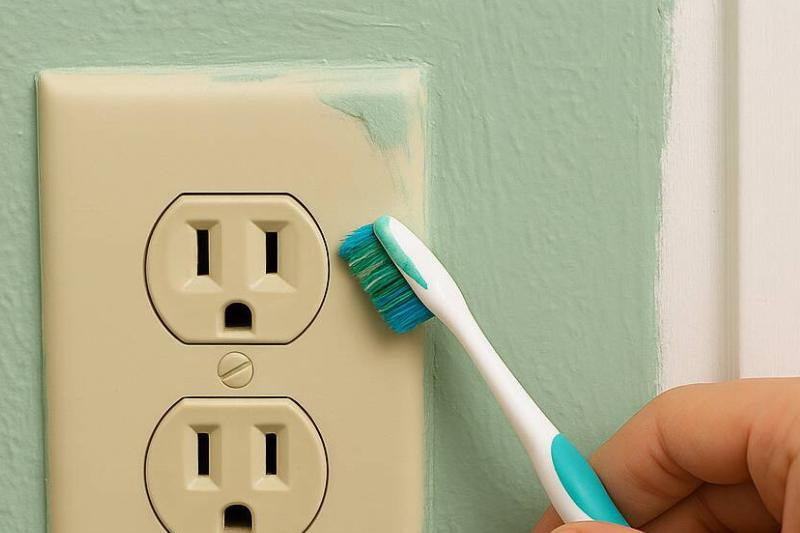 Вилка для зубной щетки Зубная щетка используется для очистки краски от вилки.