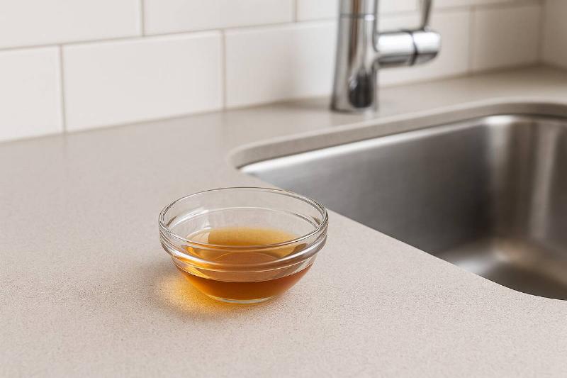 Fruit fly trap near a sink.