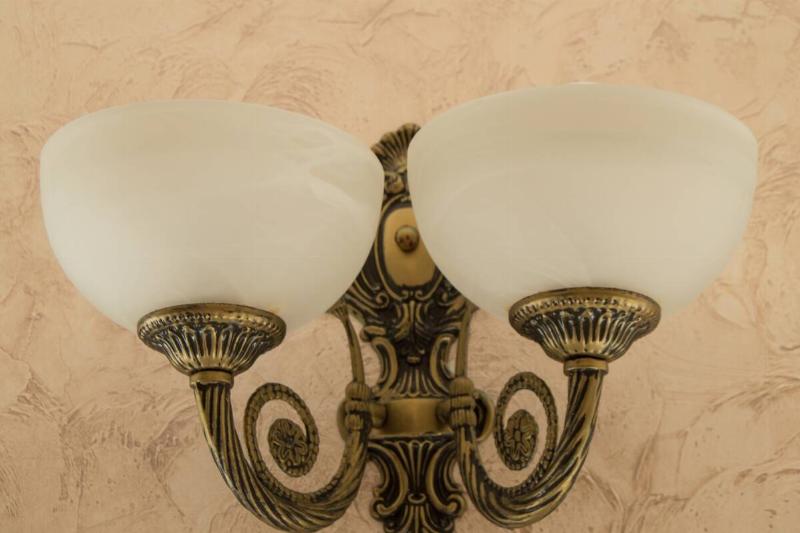 Brass wall sconce. 