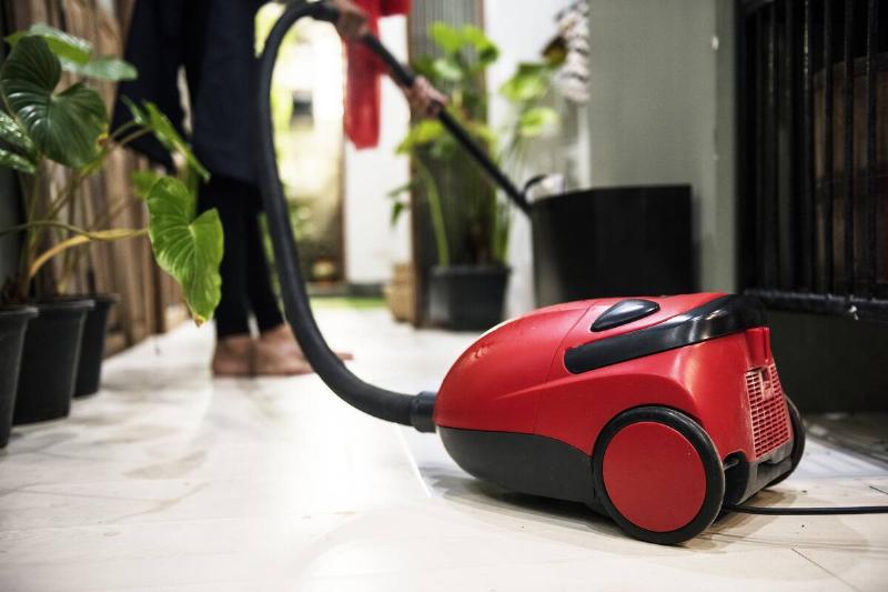 Vacuum cleaner on wheels. 