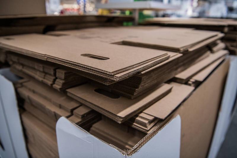 Cardboard boxes broken down.