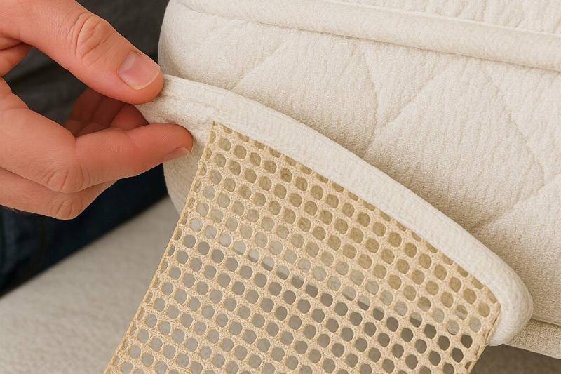 Матрас с ковриком. Подушечка для захвата коврика на дне матраса