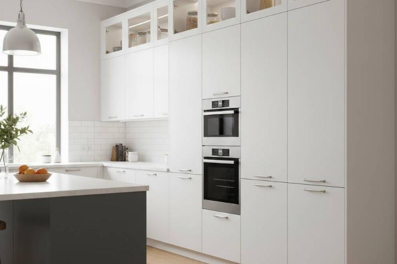 Cabinets made fromt the IKEA SEKTION.