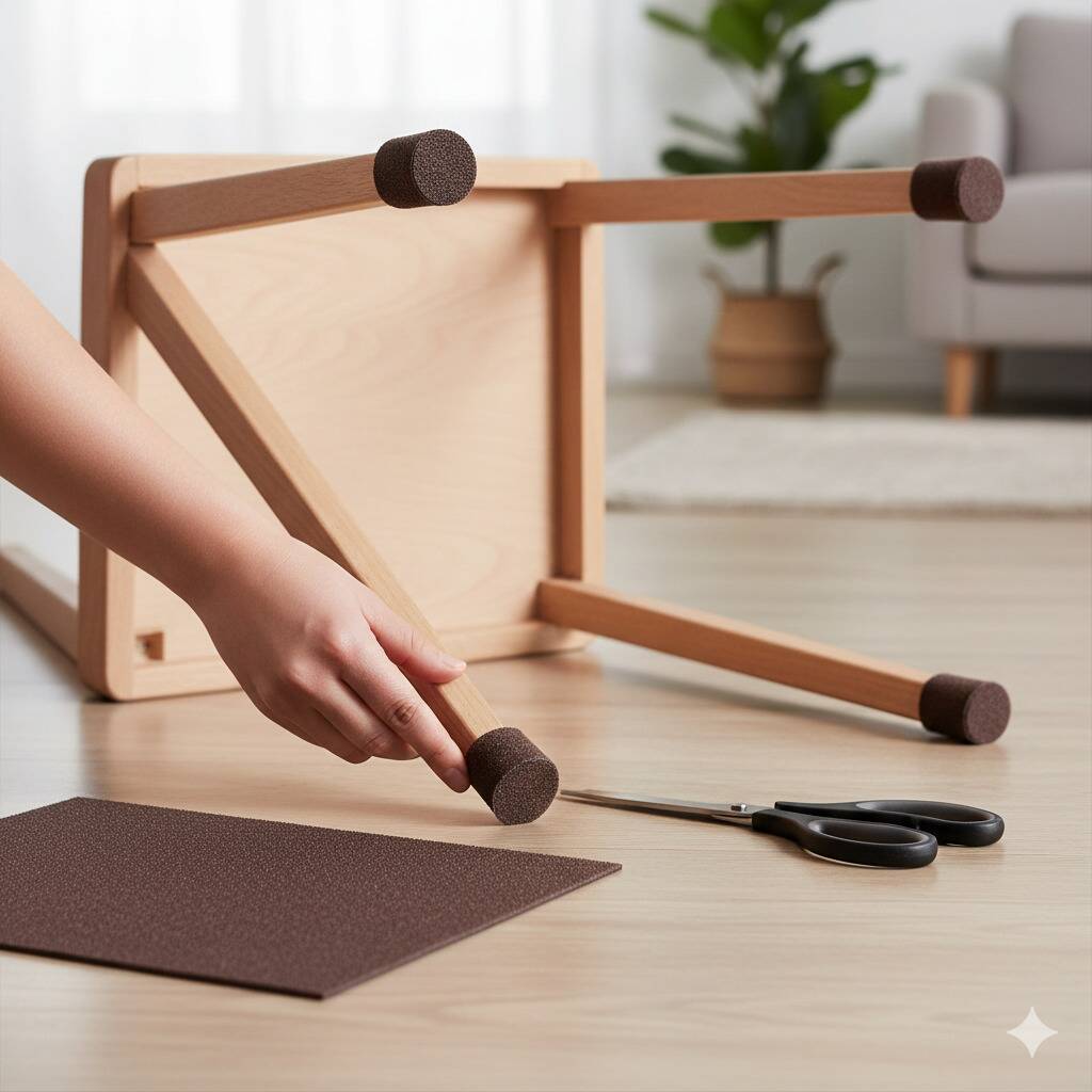 A shelf liner used to protect the bottom of a chair.