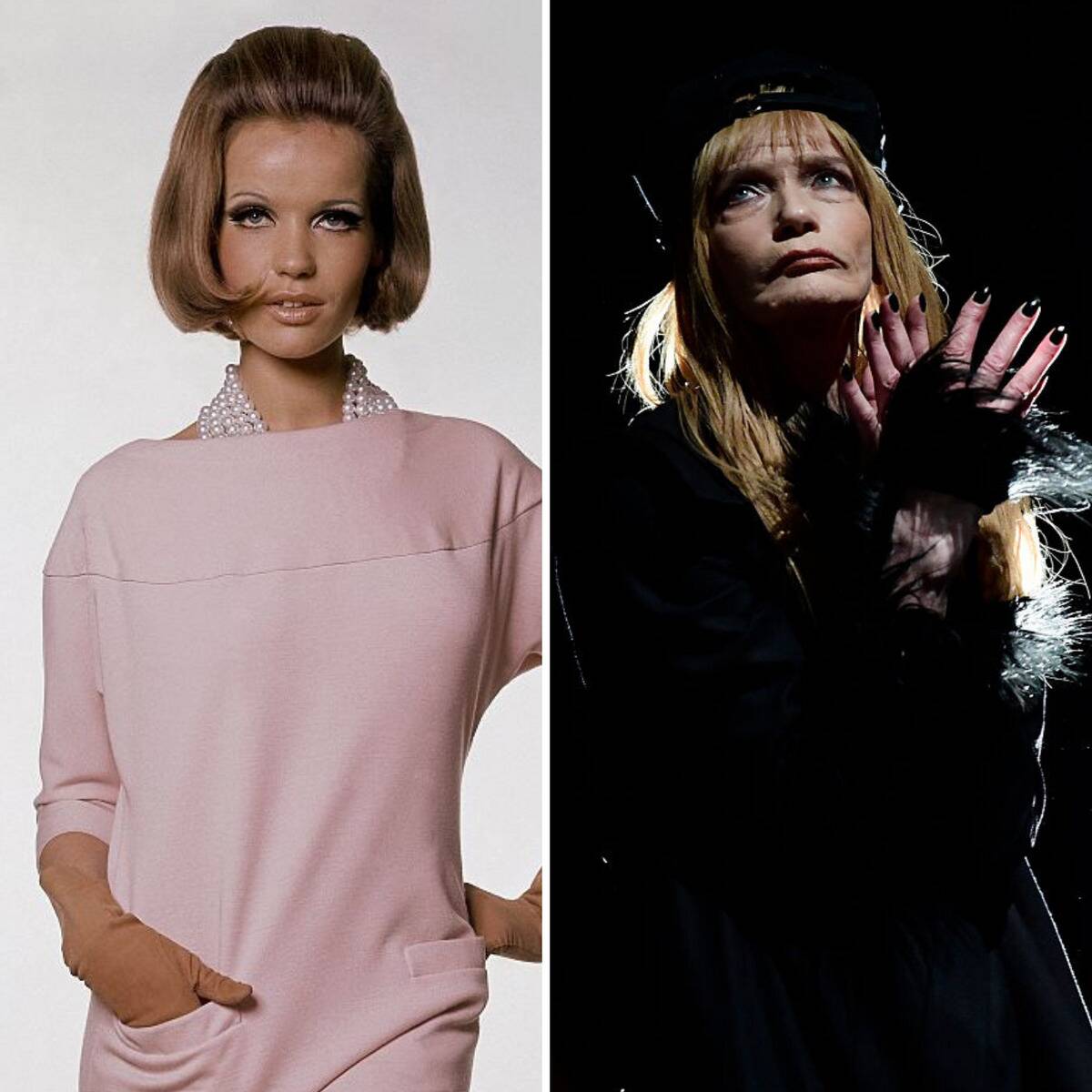 Portrait of Veruschka + Veruschka posing on a runway