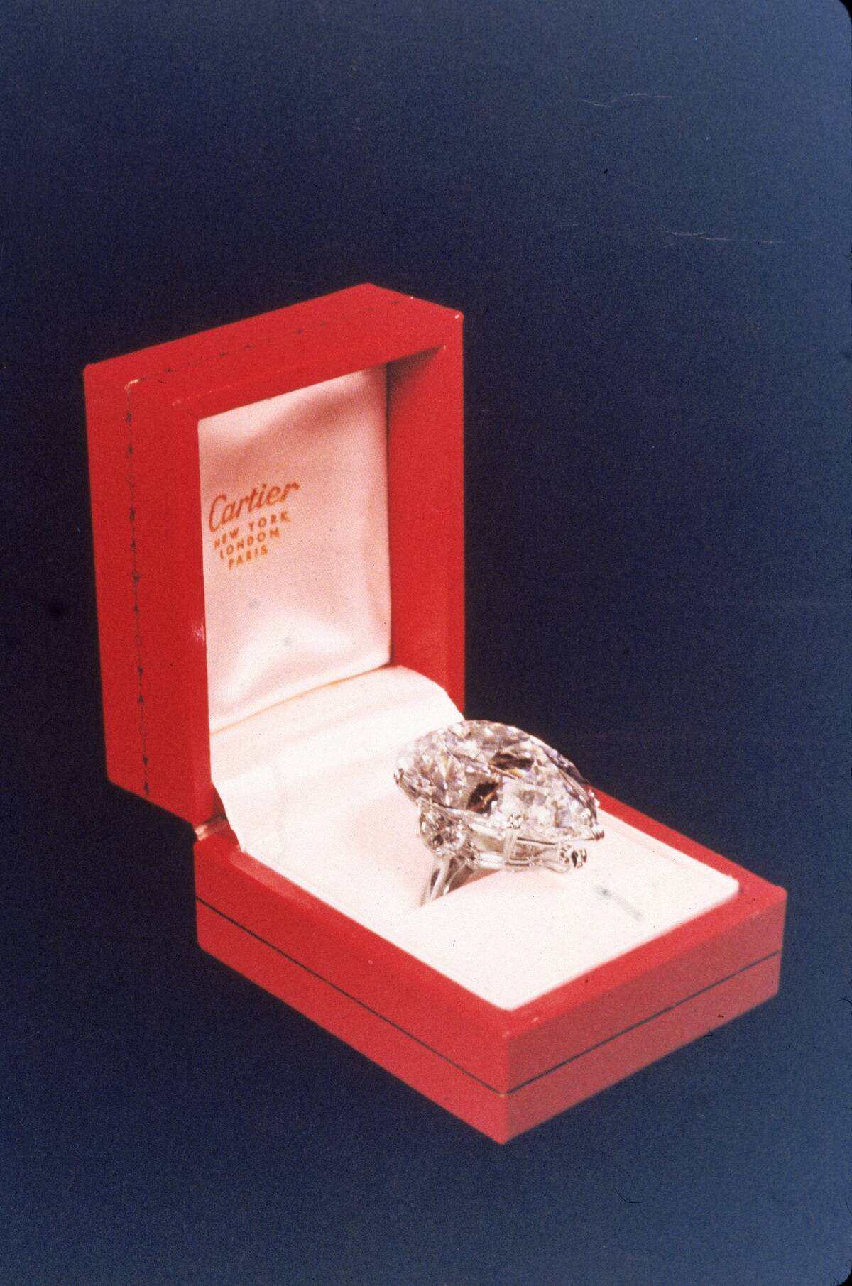 Cartier diamond ring in an open box