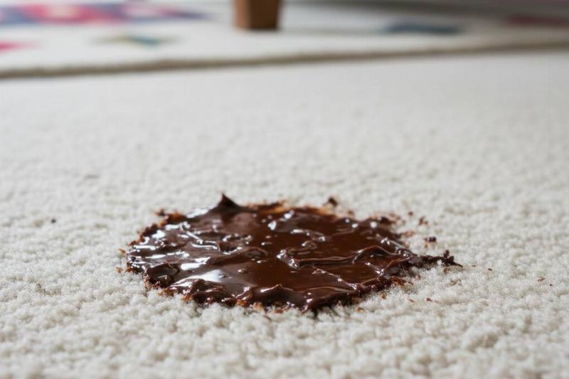 Chocolate stain on carpet. 