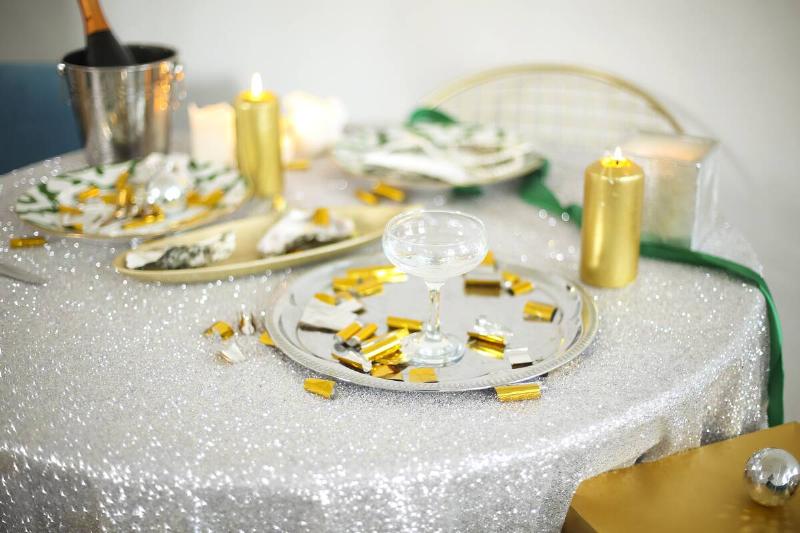 A table set for NYE party or dinner. 