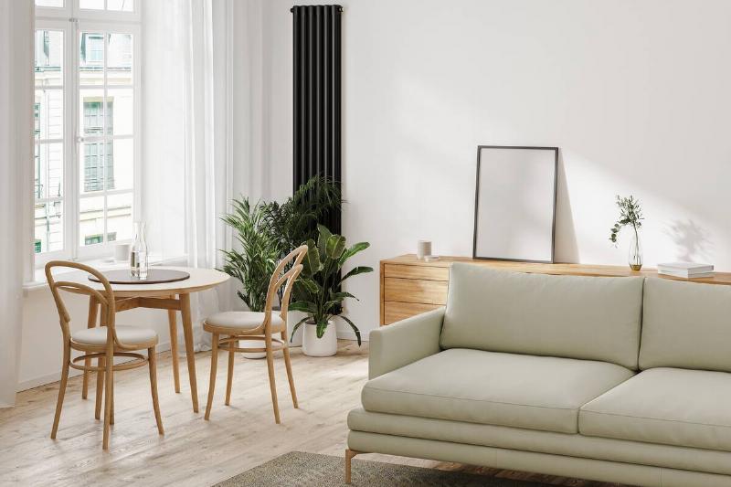 A modern, minimalist sitting room. 