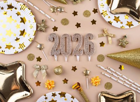 2026 New year background with golden decoration