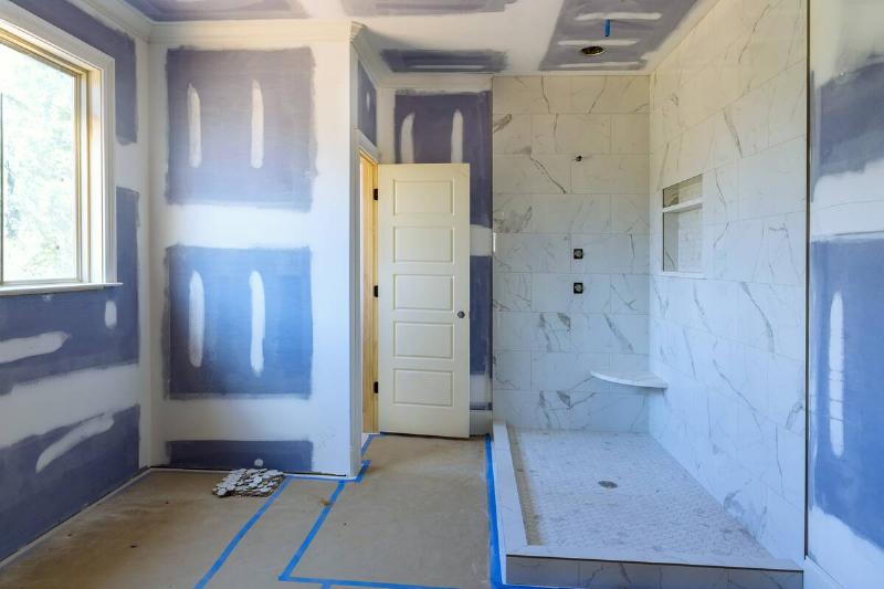 A bathroom in the middle of being renovated.