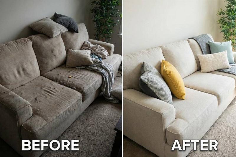 До и после дивана Фото дивана до и после чистки.