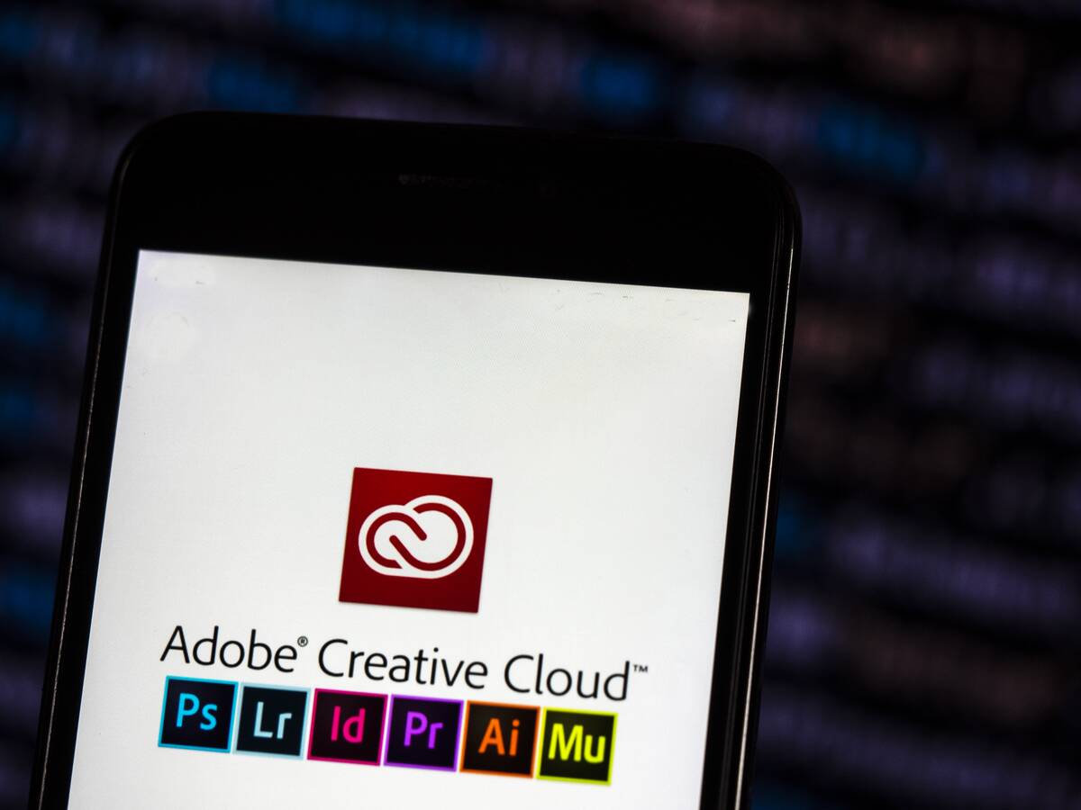 Adobe Creative Cloud logo seen displayed on smart phone.