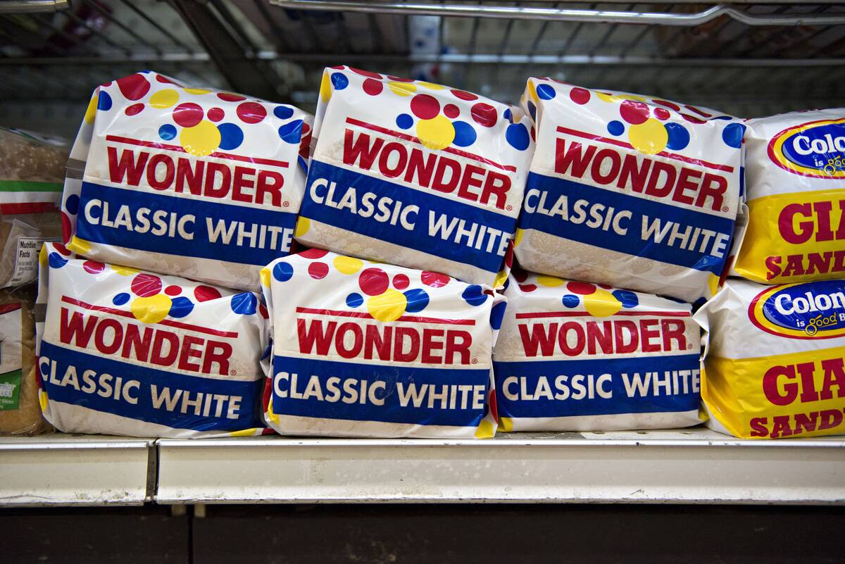 Loaves of Wonder Bread on a store shelf