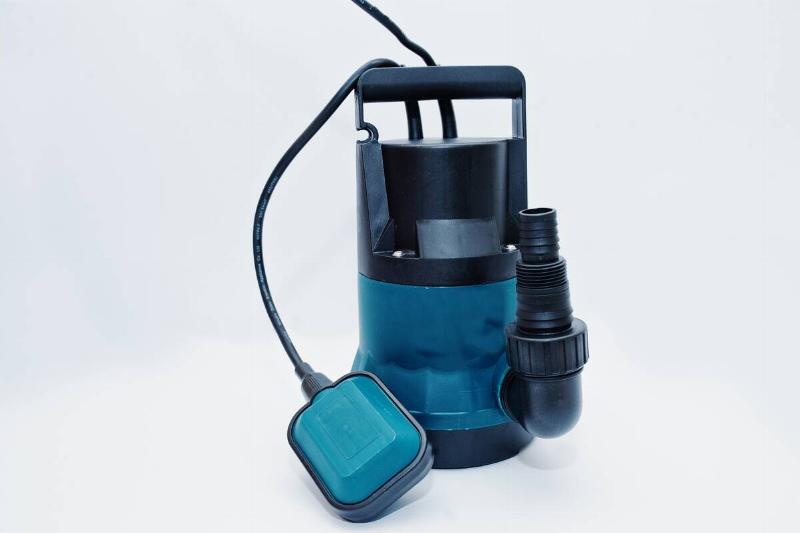 Deep well submersible pump isolated on white.