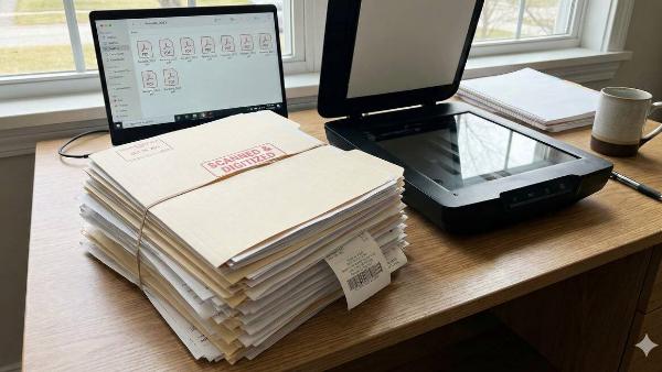 Papers that have already been digitized in front of a computer. 