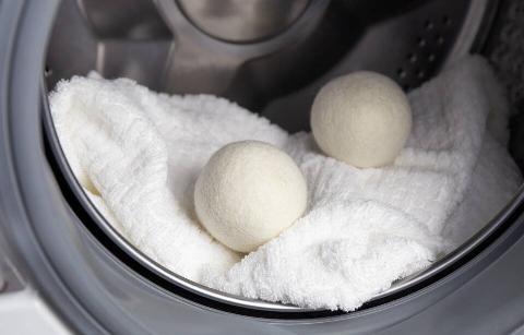 Dryer balls in a dryer. 