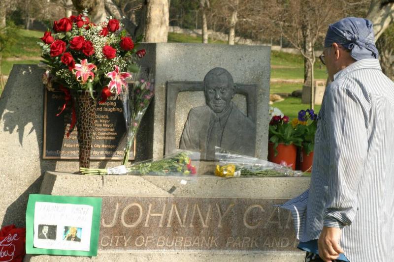 Flowers Placed at Johnny Carson's Star on the Hollywood Walk of Fame