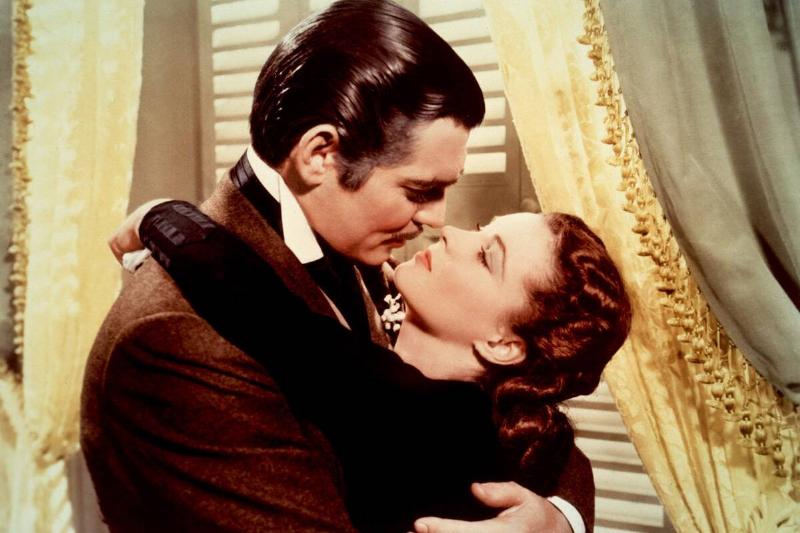 Clark Gable and Vivien Leigh as Rhett Butler and Scarlett O'Hara in 'Gone with the Wind'