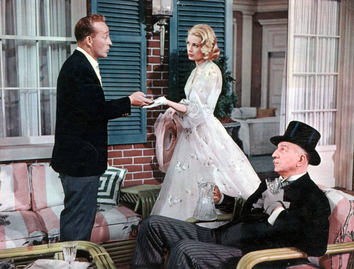 Bing Crosby, Grace Kelly and Louis Calhern as C.K. Dexter-Haven, Tracy Lord and Uncle Willie in 'High Society'