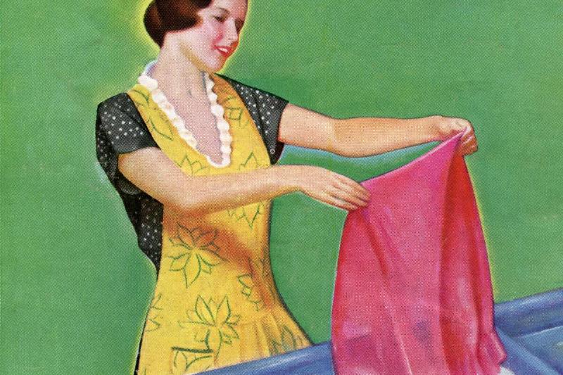 Housewife Doing Hand Laundry