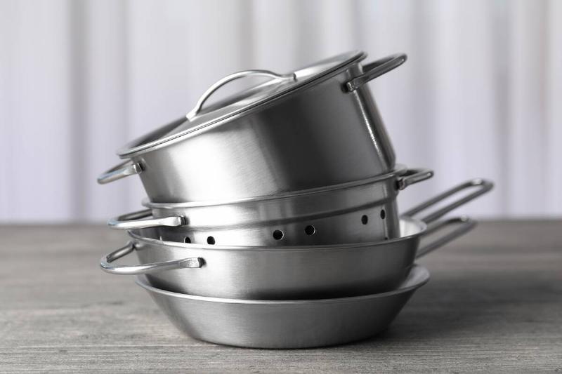 Aluminum pots and pans. 