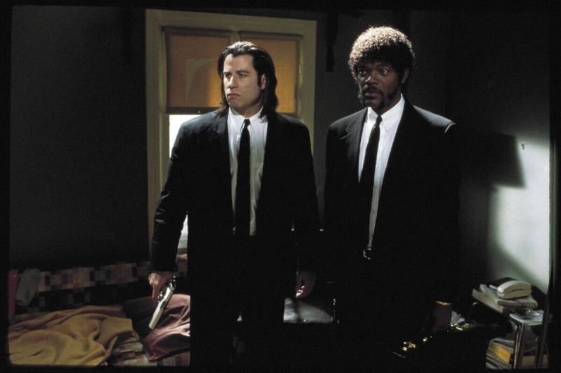 John Travolta and Samuel L. Jackson as Vincent Vega and Jules Winnfield in 'Pulp Fiction'
