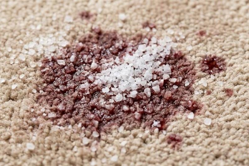 Salt on a carpet stain. 