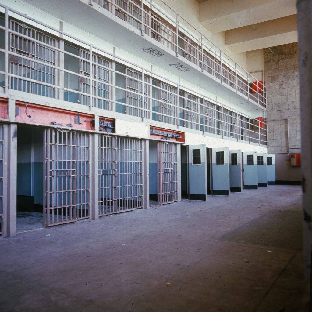View of a cell block in Alcatraz
