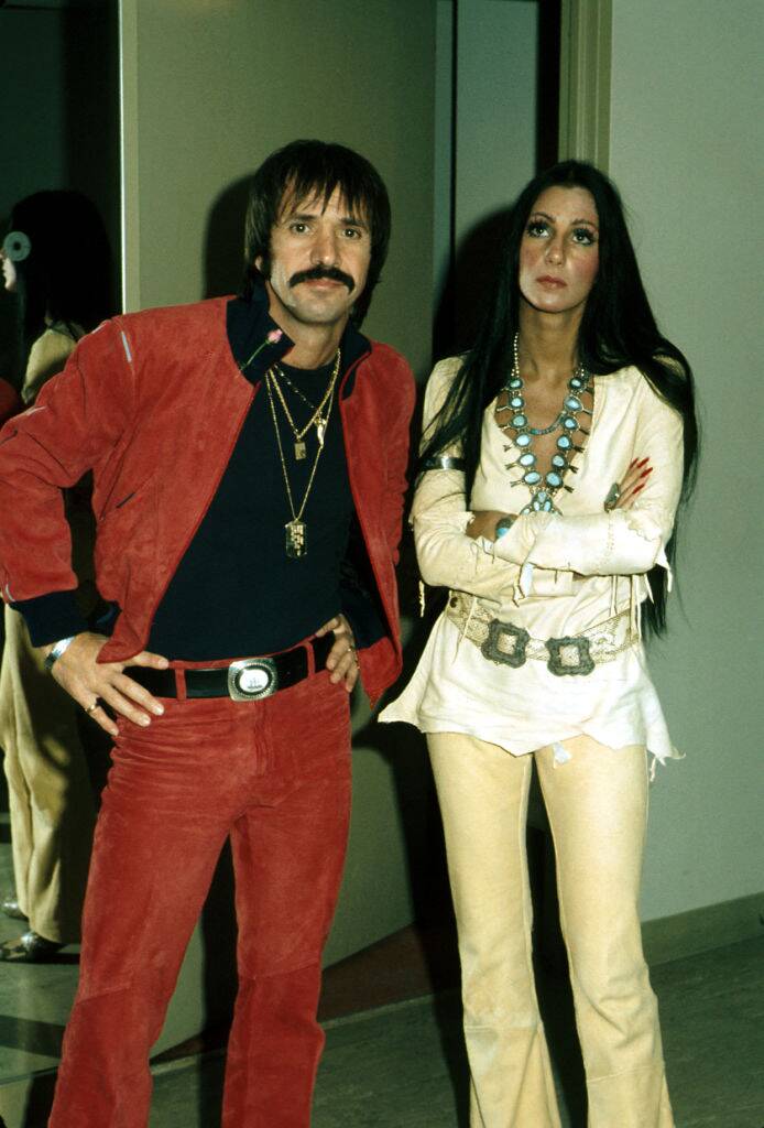 Sonny Bono and Cher standing together