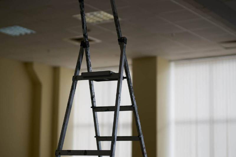 Top steps of ladder. 