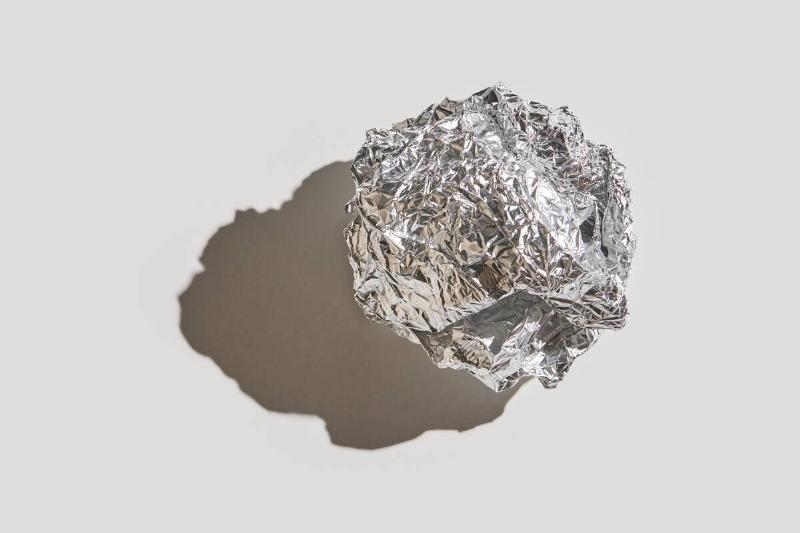 Ball of aluminum foil. 