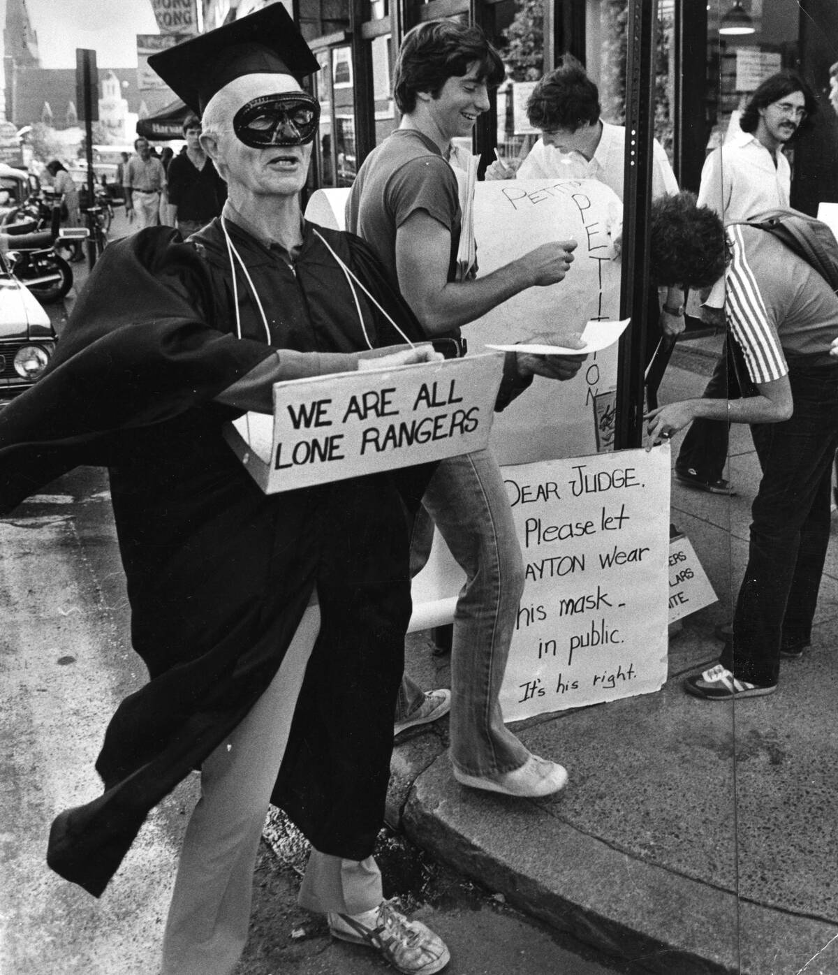 Demonstrator Shows Solidarity With Lone Ranger Actor