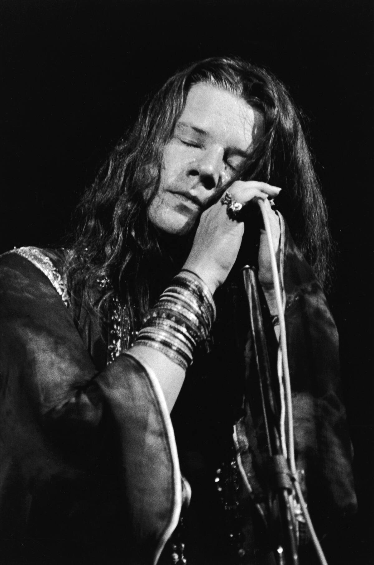 Janis Joplin With Eyes Closed During Performance