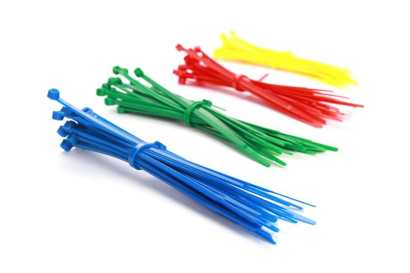 Rainbow zip ties. 