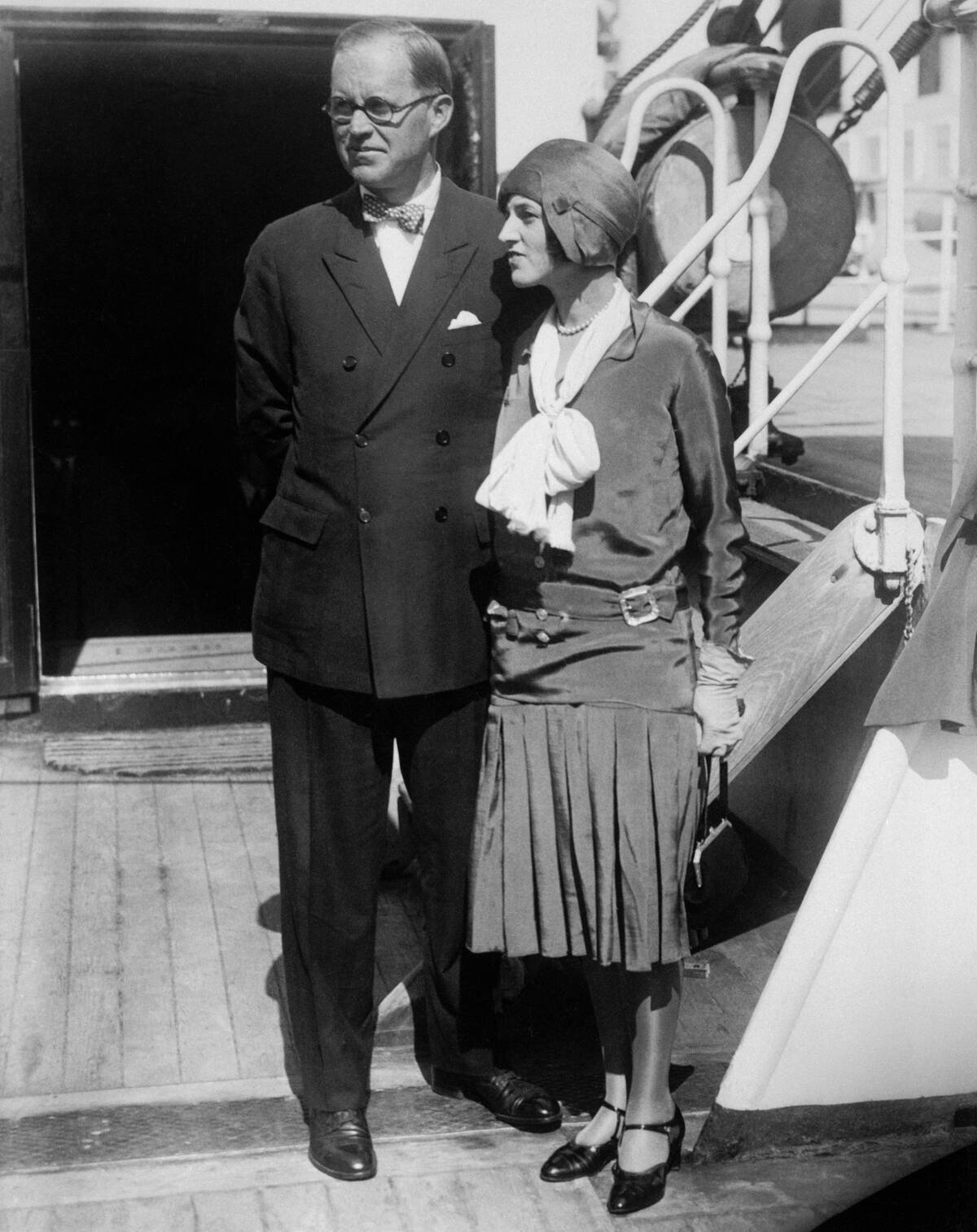 Rose and Joseph Patrick Kennedy Standing on Ship Liner