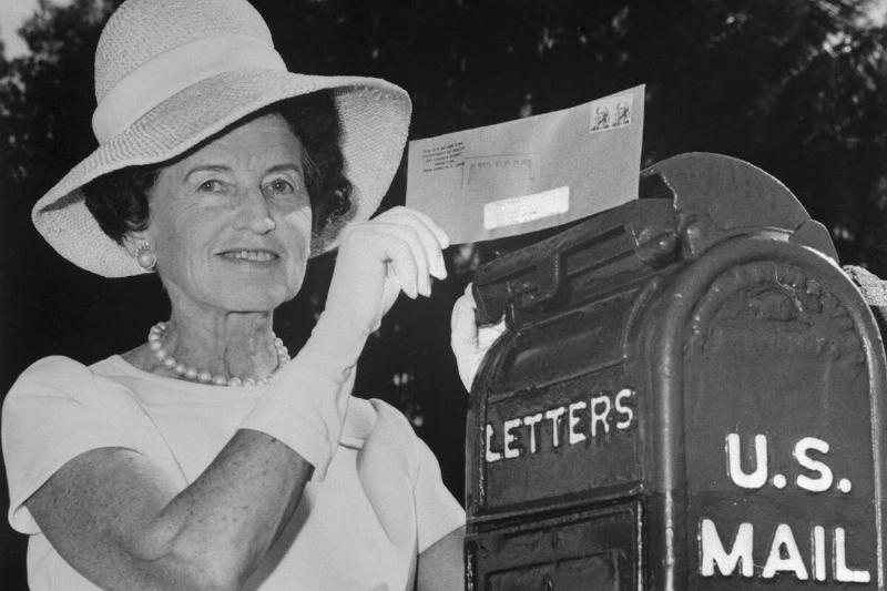 Rose Kennedy Mailing a Letter