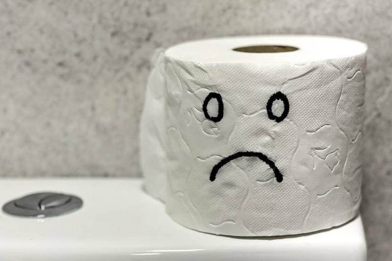 Sad toilet paper roll. 