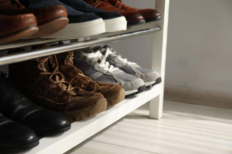 Shelf of shoes.