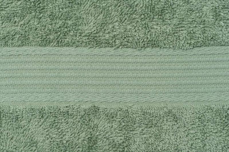 Dobby border on a green towel. 