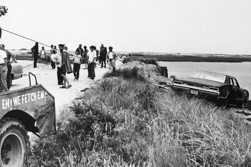 Tow Truck Pulling Kennedy Car from Pond