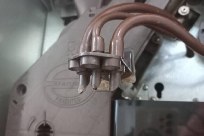 The inside of a coffee machine. 