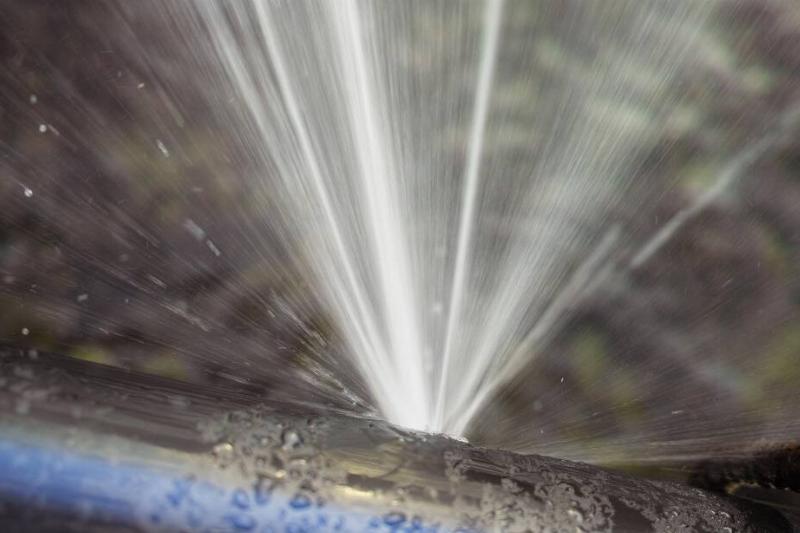 Bursting water pipe. 